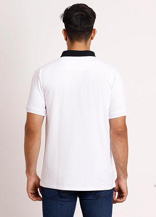 Signature White Polo with Black Placket