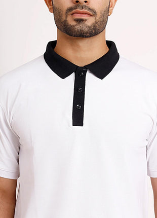 Signature White Polo with Black Placket
