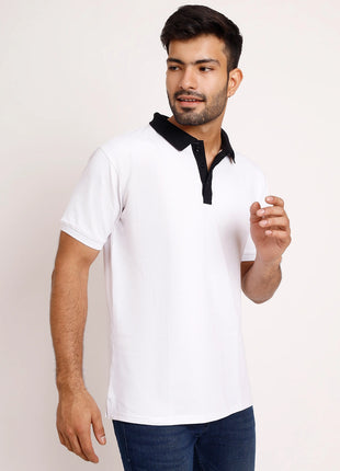 Signature White Polo with Black Placket