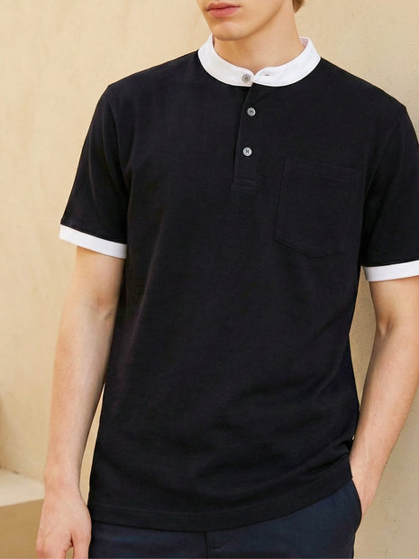 Black Henley T-Shirt