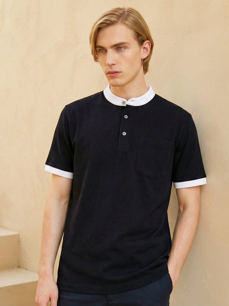 Black Henley T-Shirt