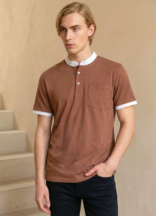 Chestnut Brown Henley T-Shirt