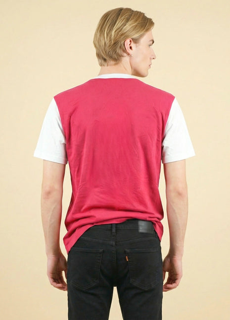 Colorblock Ruby Red Henley T-Shirt