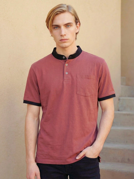 Premium Contrast Neck T-Shirt