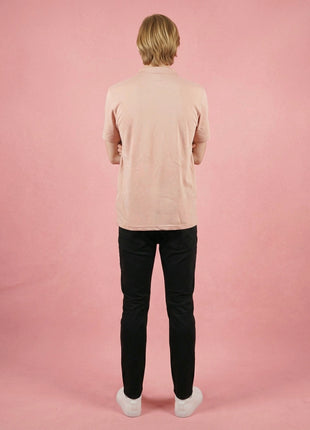 Soft Rose Peach Henley T-Shirt