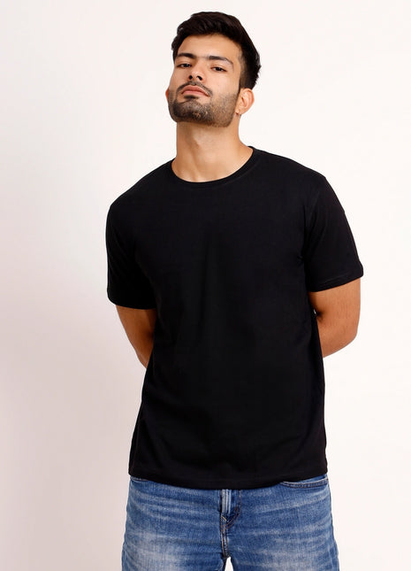 Classic Black Round Neck T-Shirt