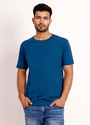 Classic Blue Round Neck T-Shirt