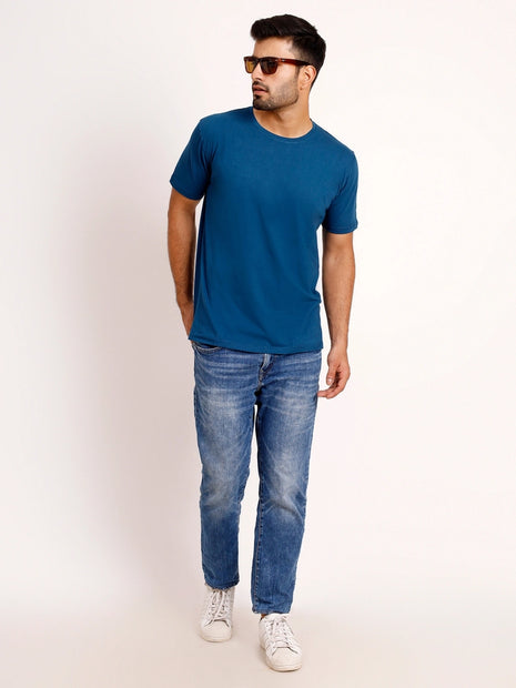 Classic Blue Round Neck T-Shirt