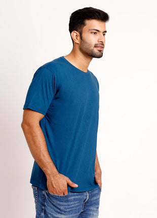 Classic Blue Round Neck T-Shirt