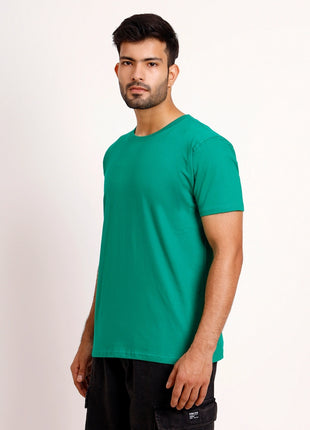 Teal Green Round Neck T-Shirt