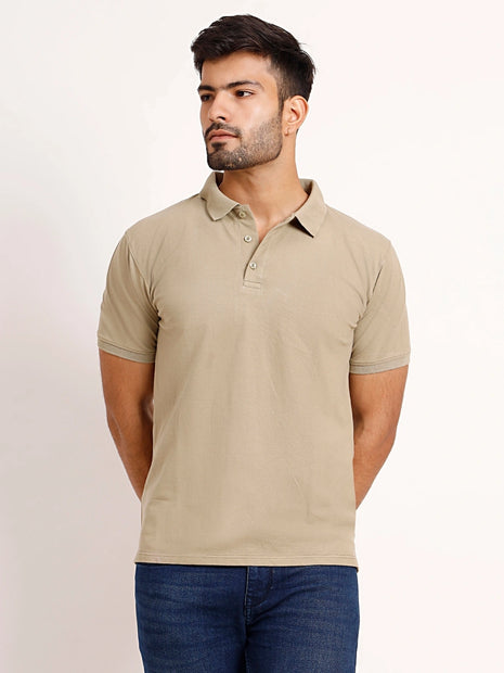 Classic Beige Polo T-Shirt