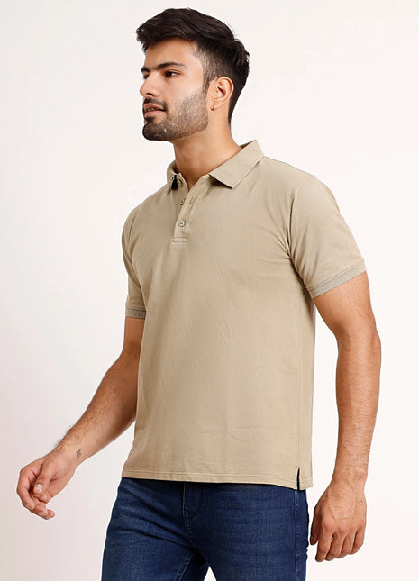 Classic Beige Polo T-Shirt