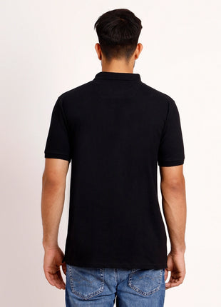 Classic Solid Black Polo T-Shirt