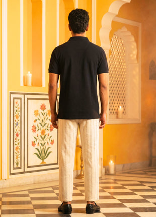 Classic Solid Black Polo T-Shirt