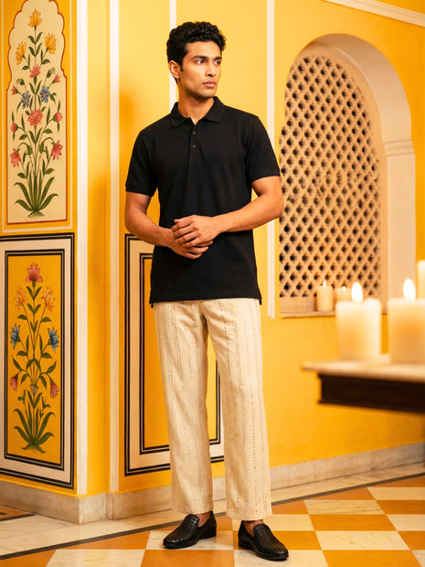 Classic Solid Black Polo T-Shirt