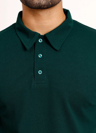 Classic Solid Green Polo T-Shirt