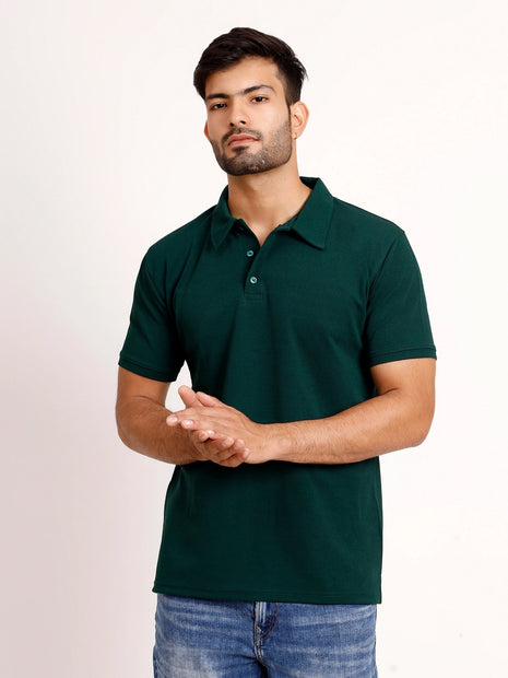Classic Solid Green Polo T-Shirt