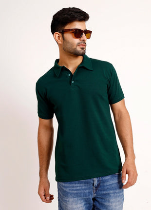 Classic Solid Green Polo T-Shirt