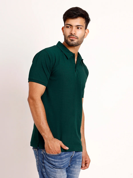Classic Solid Green Polo T-Shirt