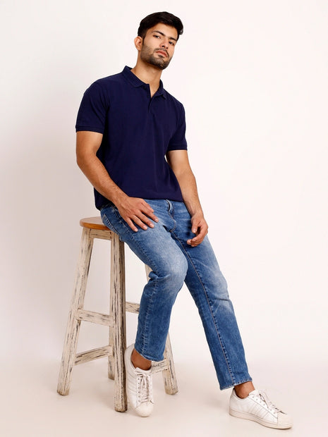 Classic Navy Blue Polo T-Shirt