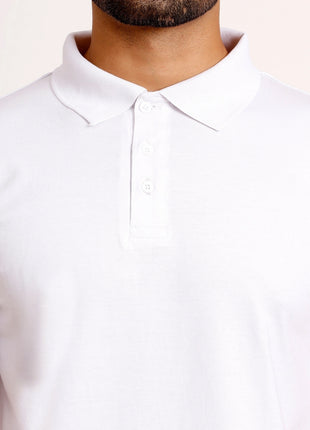 Classic White Plain Polo T-Shirt