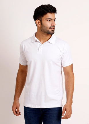 Classic White Plain Polo T-Shirt