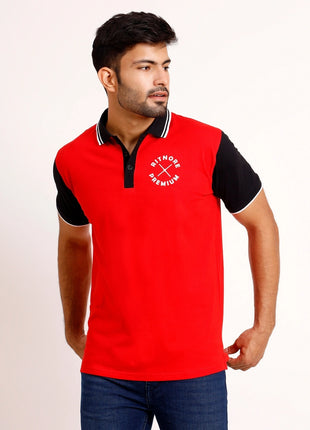 Premium Red & Black Polo T-Shirt
