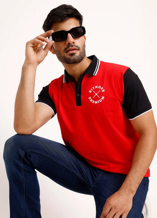 Premium Red & Black Polo T-Shirt