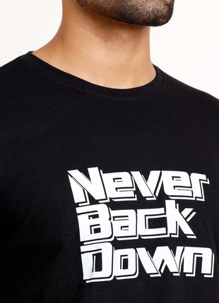Never Back Down Black Statement T-Shirt