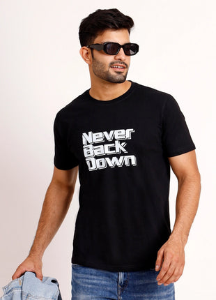 Never Back Down Black Statement T-Shirt