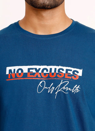 No Excuses Statement Classic Blue T-Shirt