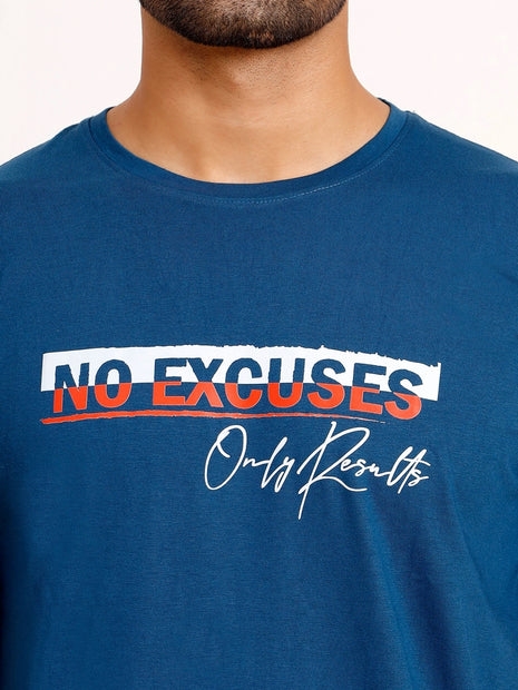 No Excuses Statement Classic Blue T-Shirt