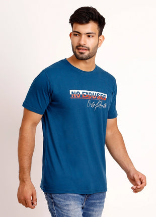 No Excuses Statement Classic Blue T-Shirt