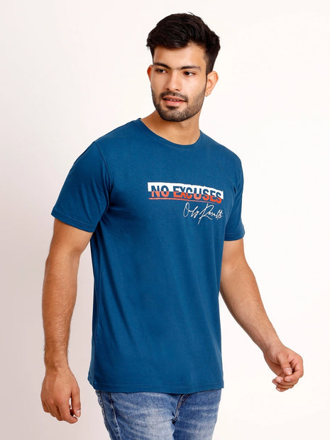No Excuses Statement Classic Blue T-Shirt