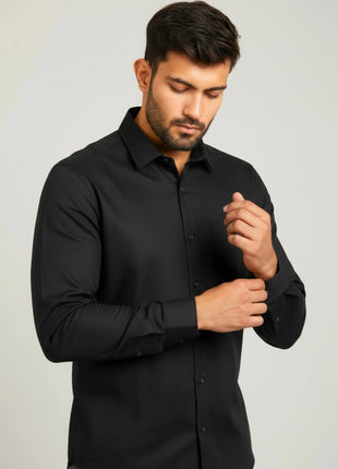 Black Full Sleeve Regular Fit Formal Shirt