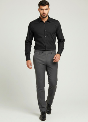 Black Full Sleeve Regular Fit Formal Shirt