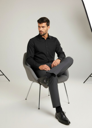 Black Full Sleeve Regular Fit Formal Shirt