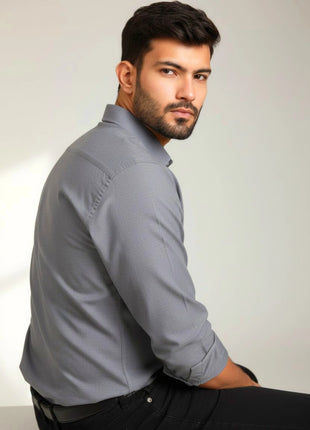 Classic Grey Regular Fit Formal Shirt