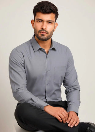 Classic Grey Regular Fit Formal Shirt