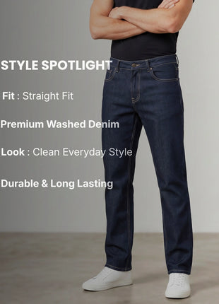 Deep Black Straight Fit Jeans
