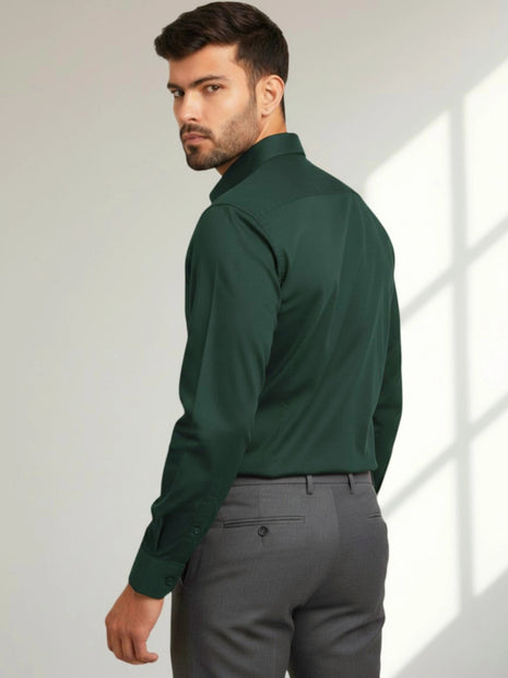 Deep Forest Green Regular Fit Formal Shirt