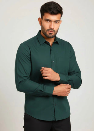 Deep Forest Green Regular Fit Formal Shirt