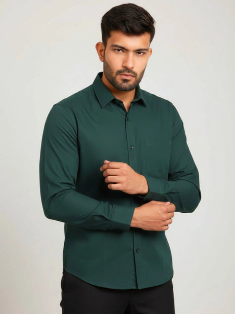 Deep Forest Green Regular Fit Formal Shirt