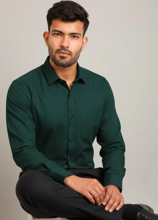 Deep Forest Green Regular Fit Formal Shirt