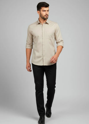 Off-White Cream Regular Fit Formal