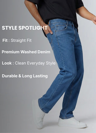 Light Blue Straight Fit Jeans