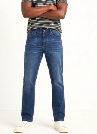 Mid Blue Straight Fit Jeans