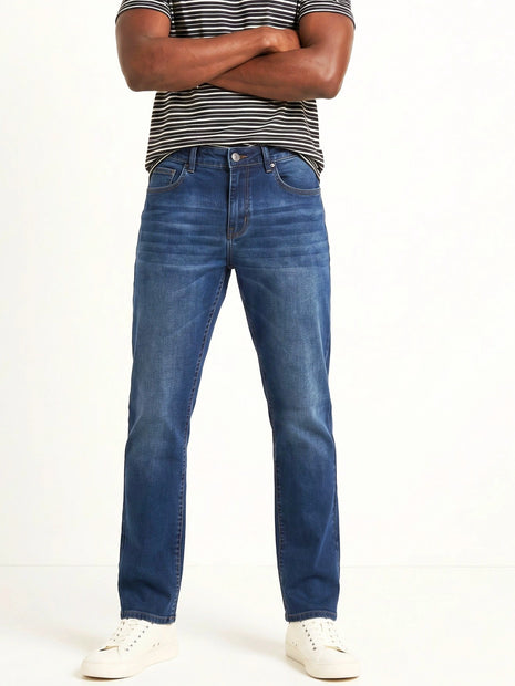 Mid Blue Straight Fit Jeans