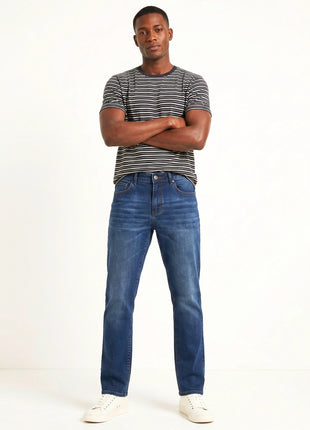 Mid Blue Straight Fit Jeans