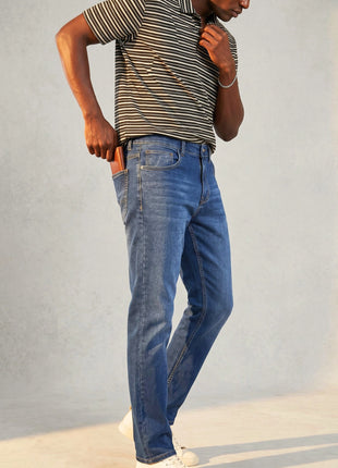 Mid Blue Straight Fit Jeans